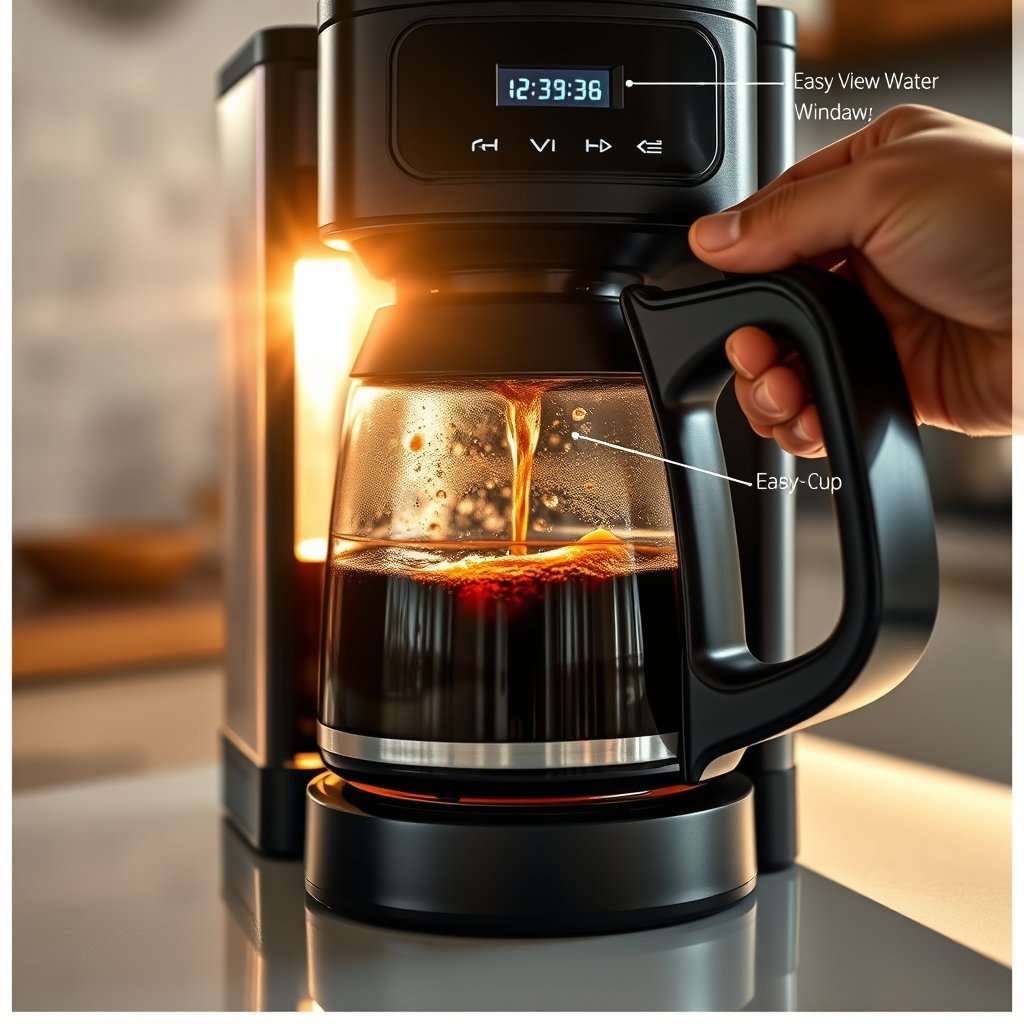 2 BLACK+DECKER 12-Cup Drip Coffee Maker with Vortex Brewing in action